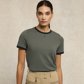 Holland Cooper Chiltern Ringer Tee in Dove Grey